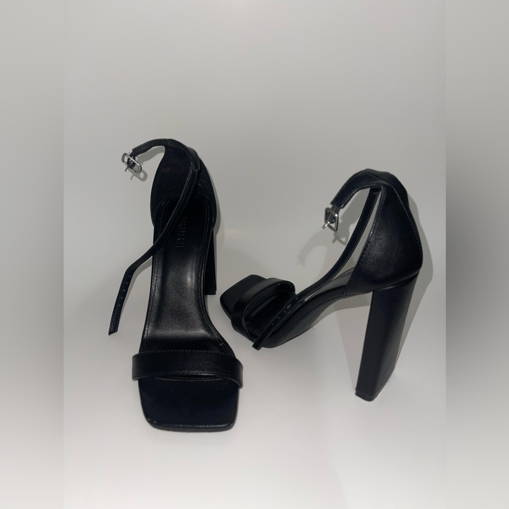 Open toe ankle strap heels